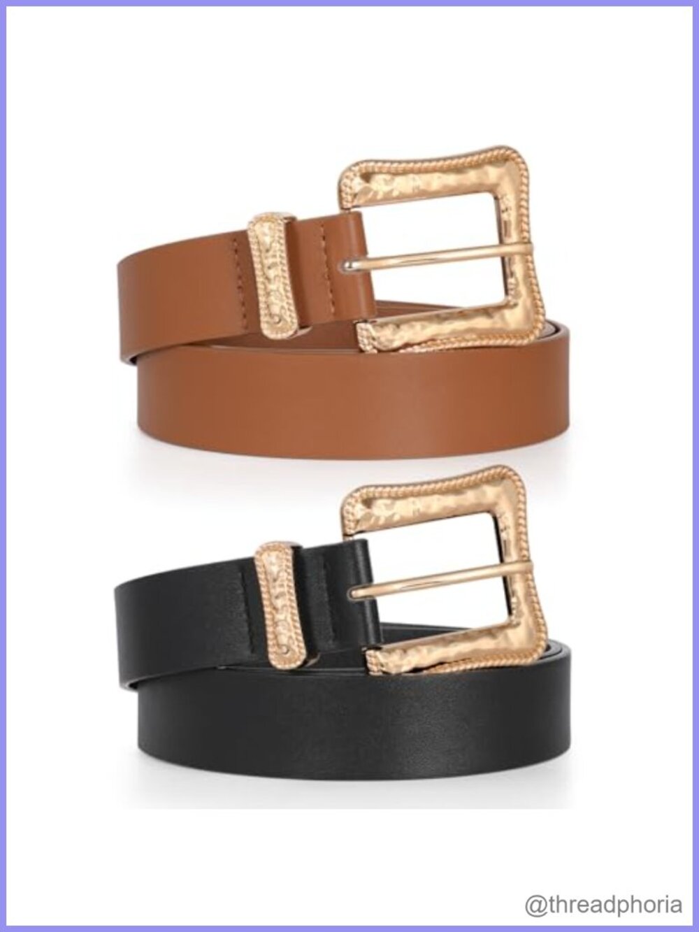 Plus Size PU Leather Belt with Gold Buckle for Jeans Pants